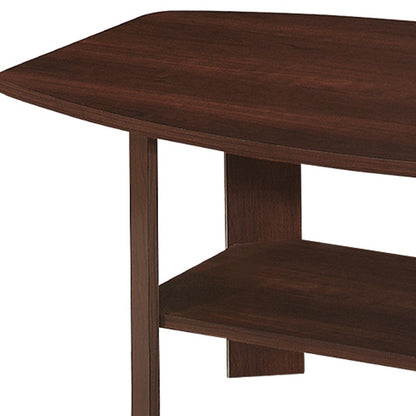 Ensemble de trois tables basses marron foncé de 36 po avec étagère