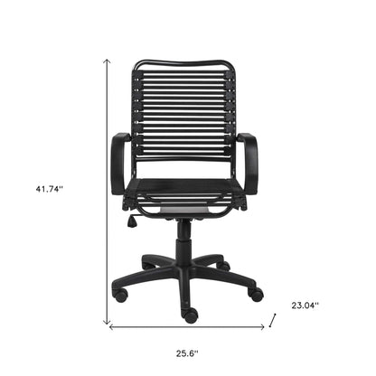 Black Adjustable Swivel Bungee Rolling Office Chair