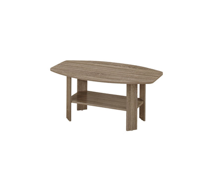 Ensemble de trois tables basses taupe de 36 po avec étagère