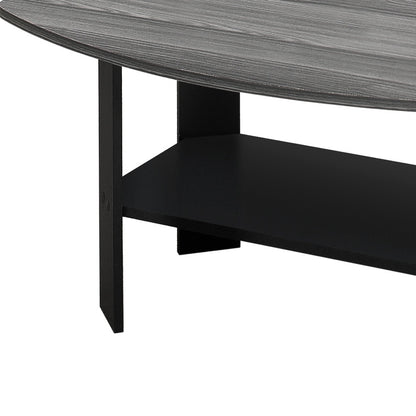 Ensemble de trois tables basses grises et noires de 36 po avec étagère