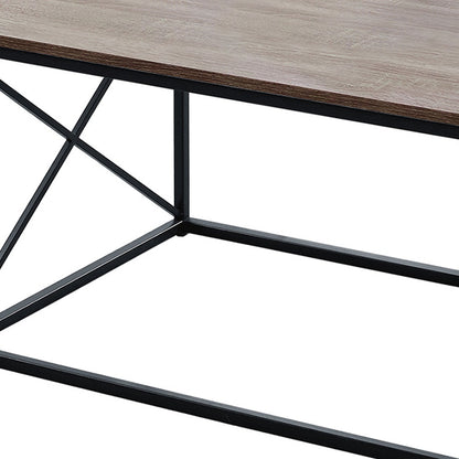 Ensemble de trois tables basses en métal beige et noir de 42 po