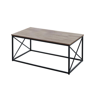 Ensemble de trois tables basses en métal beige et noir de 42 po