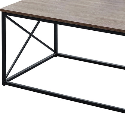 Ensemble de trois tables basses en métal beige et noir de 42 po