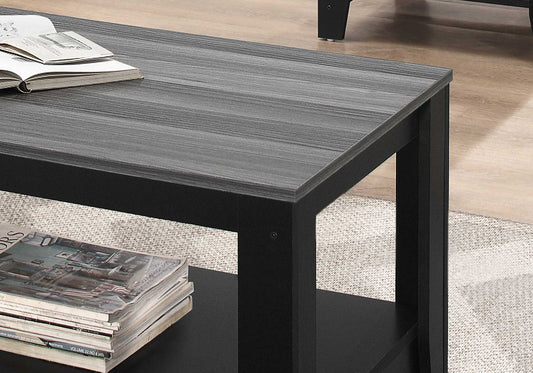 Ensemble de trois tables basses grises et noires de 42 po avec étagère