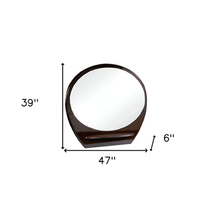 Miroir de commode ovale encadré marron de 39 po