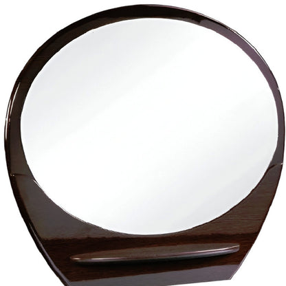 Miroir de commode ovale encadré marron de 39 po