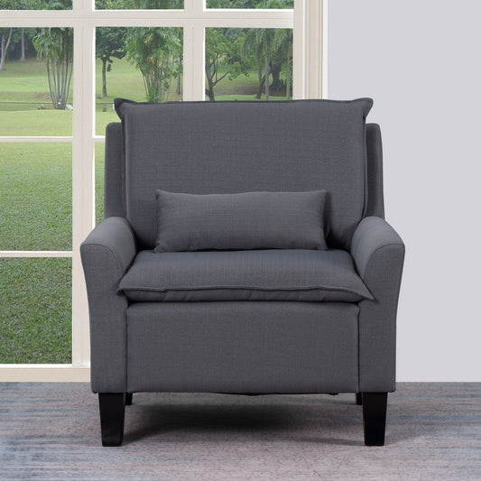 32" Gray And Black Fabric Arm Chair