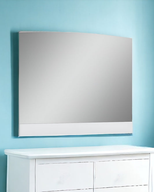 Miroir de commode à cadre partiel blanc de 45 po