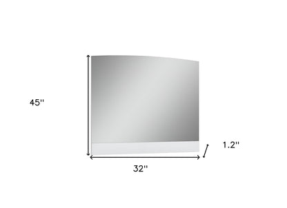 Miroir de commode à cadre partiel blanc de 45 po