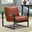 28" Camel And Black Genuine Leather Arm Chair