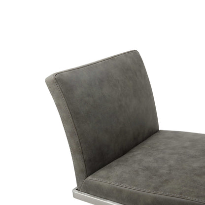 Chaise de bar en acier inoxydable gris et argent de 20 po