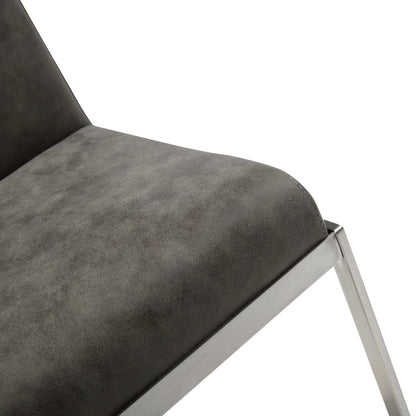 Chaise de bar en acier inoxydable gris et argent de 20 po