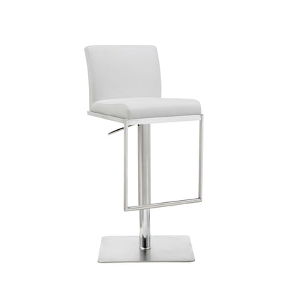 20 " White And Silver Stainless Steel Bar Chair