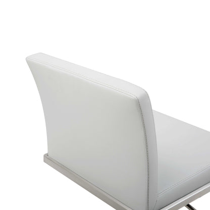 20 " White And Silver Stainless Steel Bar Chair