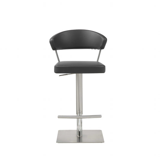 20 " Black And Silver Stainless Steel Bar Chair