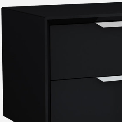 21" Black Two Drawers Nightstand