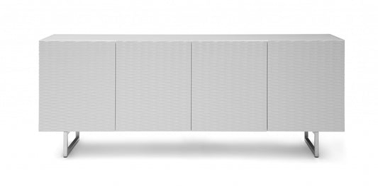 79" White Stainless Steel Solid Console Table