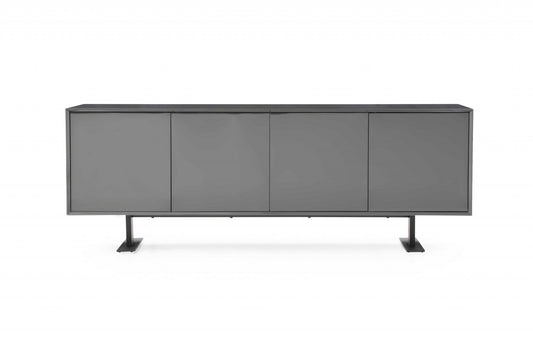 87" Gray Steel Sled Console Table