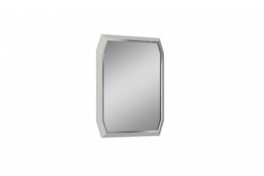 Miroir d'appoint encadré en verre abstrait taupe de 49 po