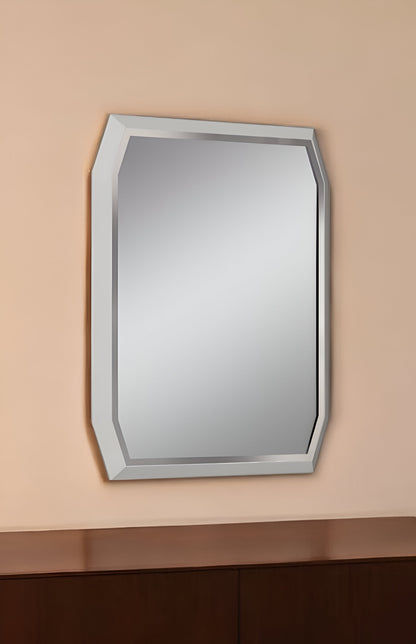 Miroir d'appoint encadré en verre abstrait taupe de 49 po