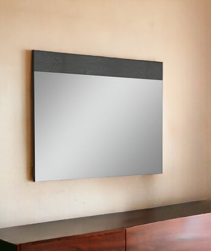 Miroir avec cadre gris de 48 po