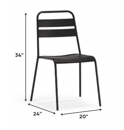 Ensemble de quatre chaises de salle à manger en métal gris