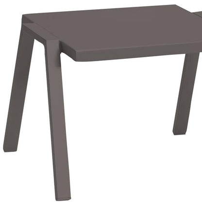 Table d'appoint en aluminium taupe de 16 po