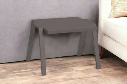 Table d'appoint en aluminium taupe de 16 po