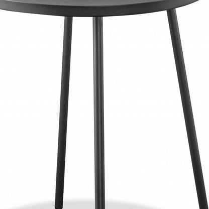 Table d'appoint ronde en acier inoxydable gris de 25 po