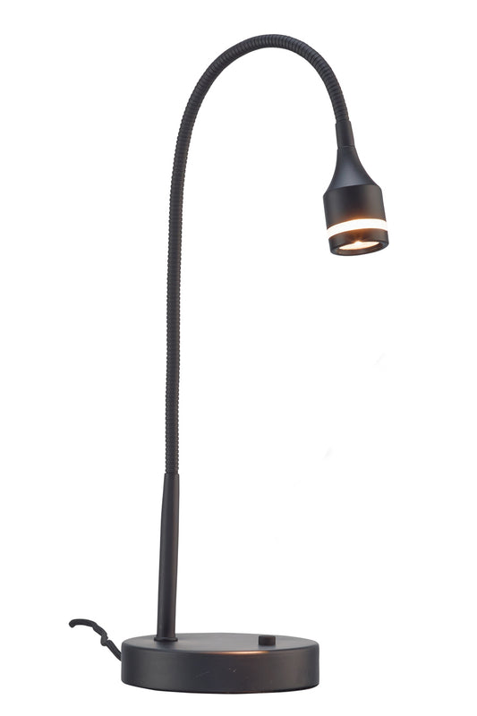 Lampe de bureau réglable à LED en métal et acier brossé