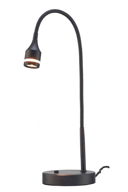 Lampe de bureau réglable à LED en métal et acier brossé