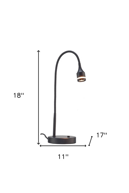 Lampe de bureau réglable à LED en métal et acier brossé