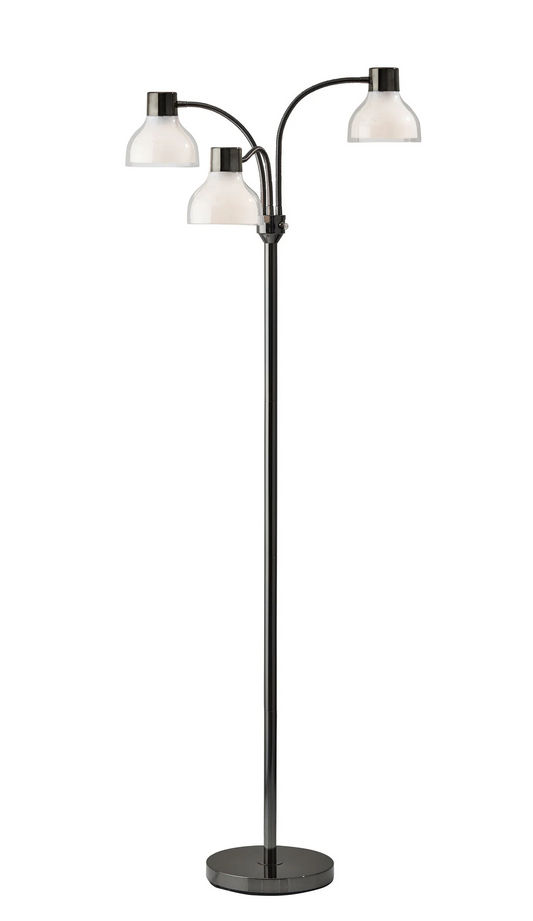 69" Gold Three Light Tree Floor Lamp With Clear Bowl Shade