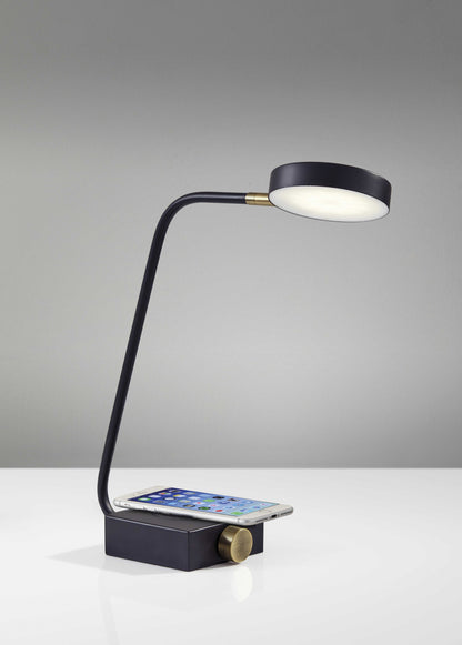 Lampe de bureau réglable à LED en métal noir avec disque amélioré