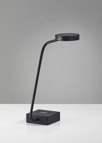 Lampe de bureau réglable à LED en métal noir avec disque amélioré