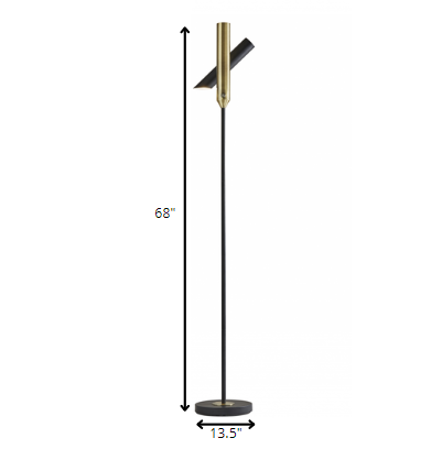 Torchère à LED en métal noir 13,5" x 13,5" x 68"