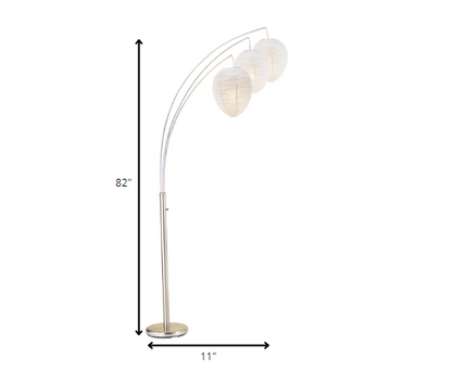 Lampe à arc en métal en acier brossé 11" X 46" X 82"