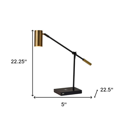 Lampe de bureau à LED en métal noir Tech Savvy