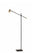 63" Black Adjustable LED Task Floor Lamp With Antiqued Brass Cylinder Shade