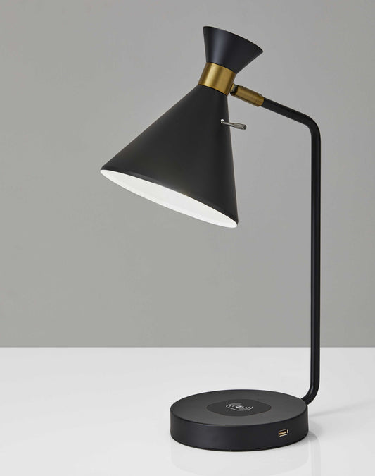 Lampe de bureau asymétrique en métal noir Diabolo