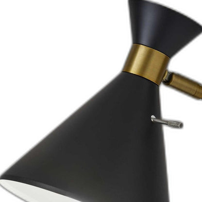 Asymmetrical Diabolo Black Metal Desk Lamp