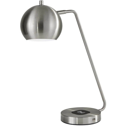 Lampe de bureau en métal doré de 21 po avec abat-jour doré