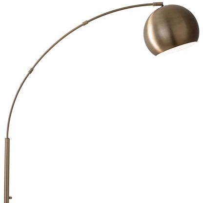 78" Steel Arc Floor Lamp With Silver Solid Color Bowl Shade