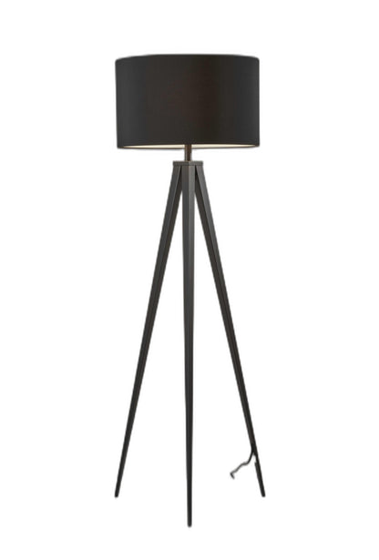 60" Tripod Floor Lamp With White Drum Shade