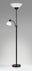 71" Two Light Torchiere Floor Lamp With White Acrylic Bowl Shades