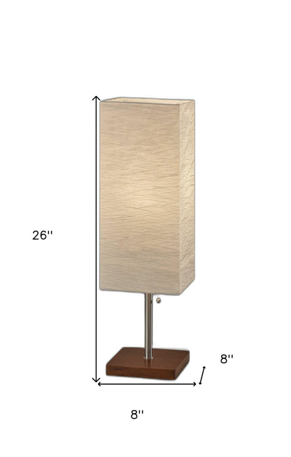 Wildside Paper Shade With Natural Wood Table Lamp