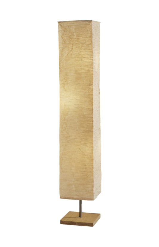 57" Two Light Column Floor Lamp With White Rectangular Shade