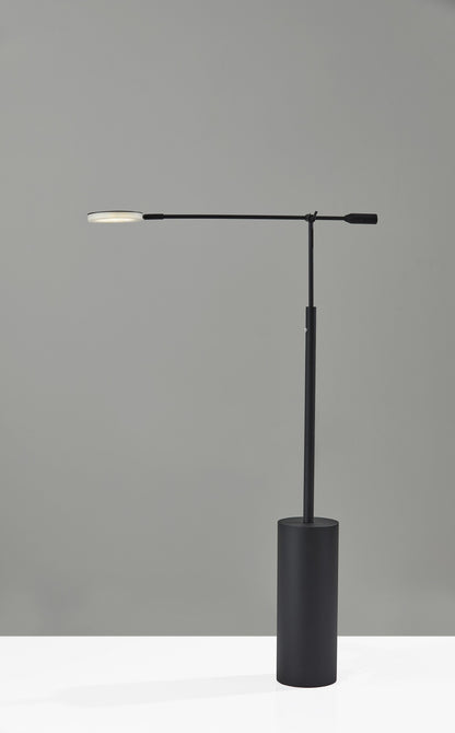 Three Color Adjustable Floor Lamp Black Metal Saucer Led