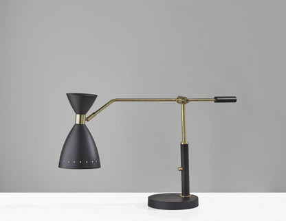 Lampe de bureau réglable en métal noir Brass Cinch