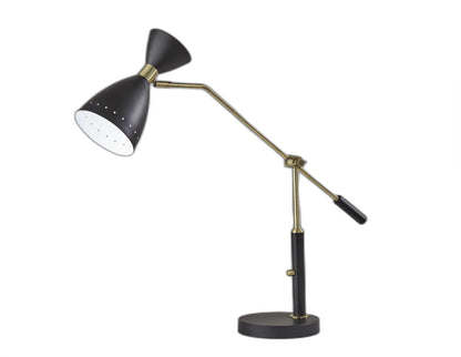 Lampe de bureau réglable en métal noir Brass Cinch